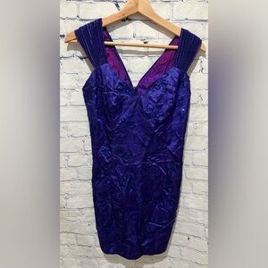 Zum Zum vintage Purple Sequin dress With Back Bow 80’s Prom Dance size 9/10